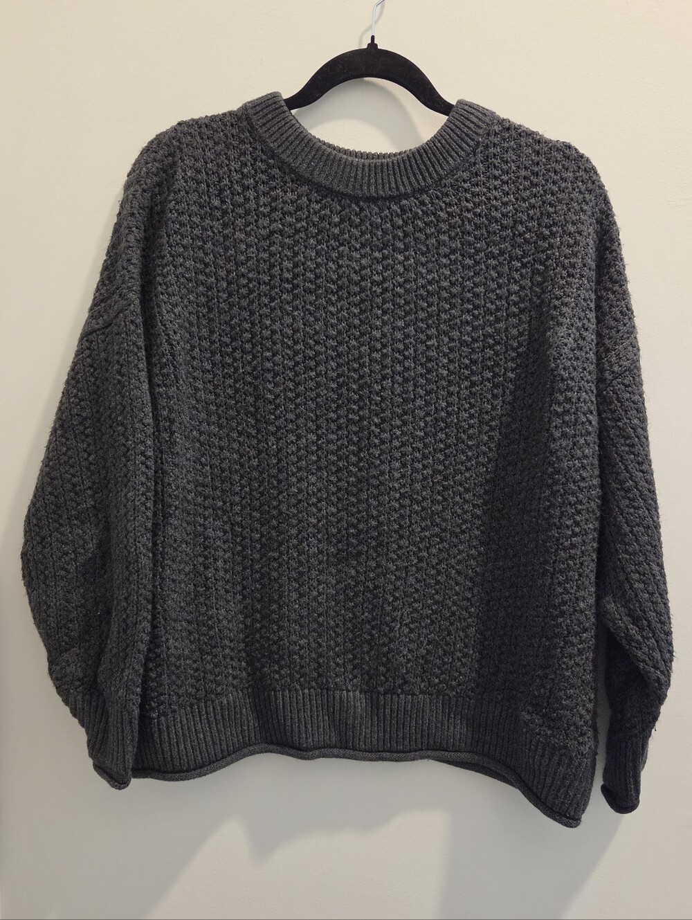 Universal Thread Charcoal Gray Chunky Knit Oversized Sweater | Cozy Textured